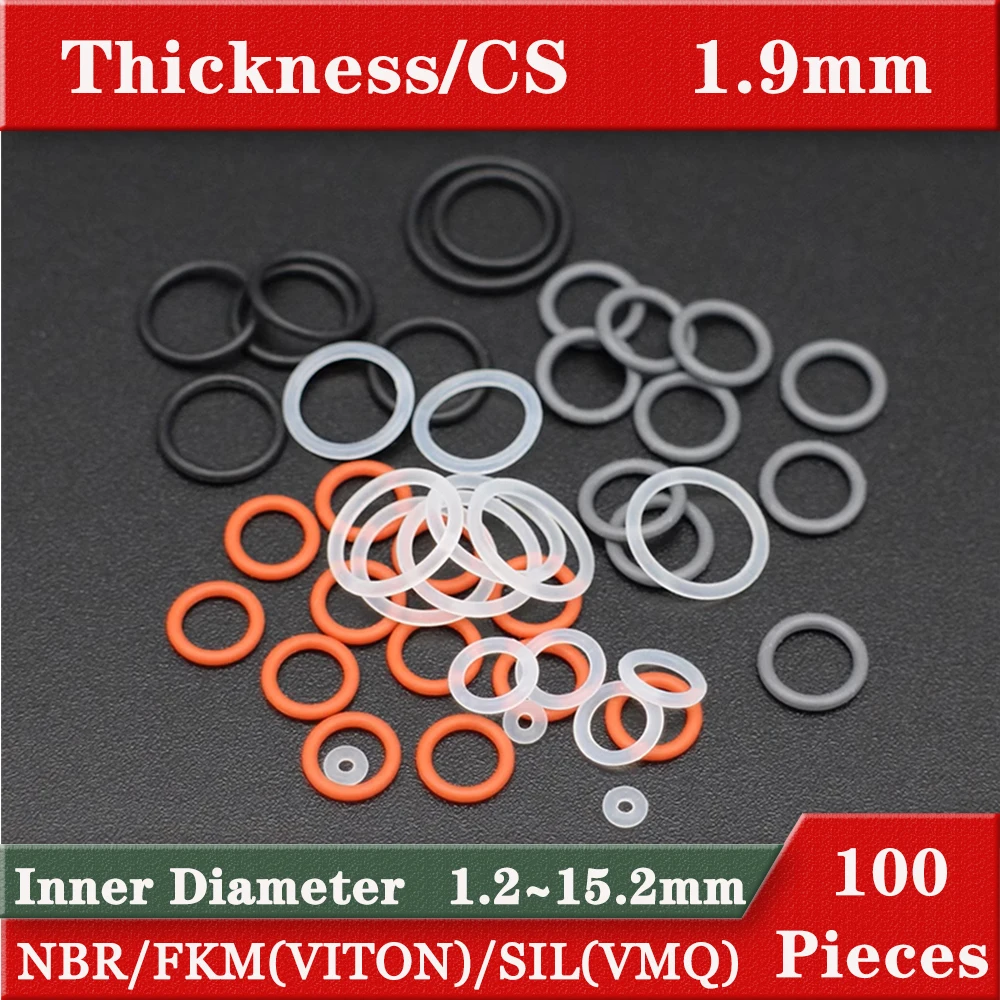 Silicone ring NBR FKM Thicknes 1.9mm gaskets o ring inner diameter 1.2-14.2mm rubber O-ring gaskets sealing o-rings sealing