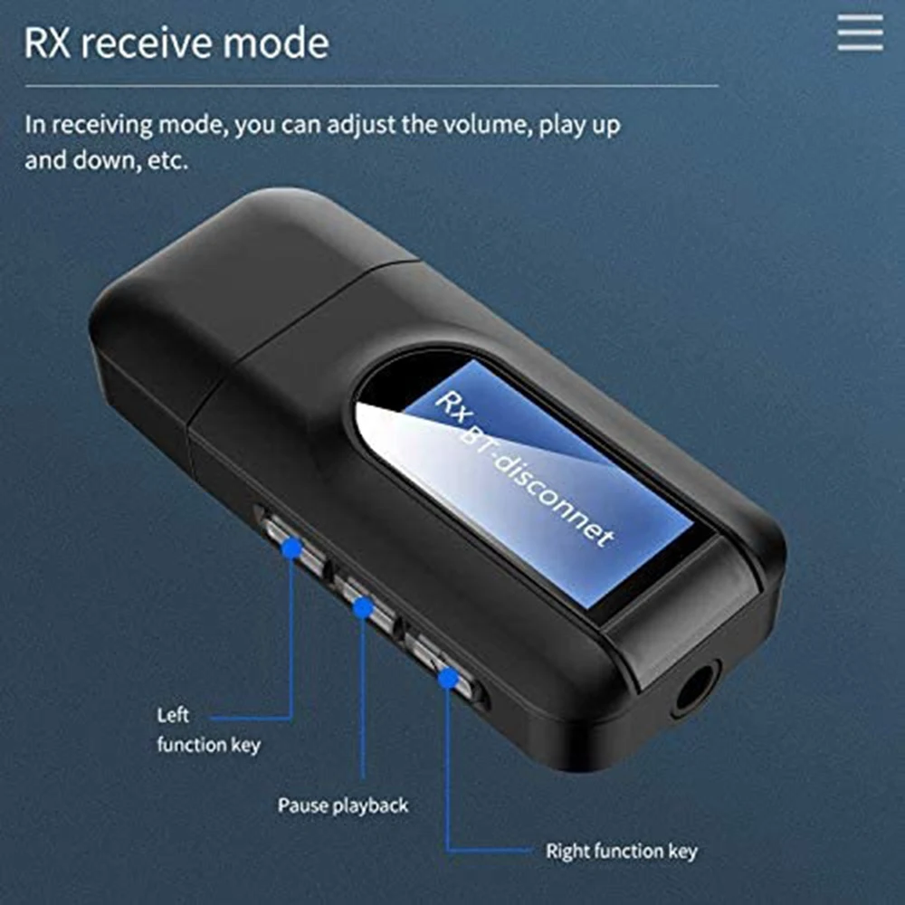 A24U Bluetooth 5,0 Sender Empfänger Für TV 2 In 1 USB Wireless Audio Adapter Mit LCD Display Für Auto Audio TV PC