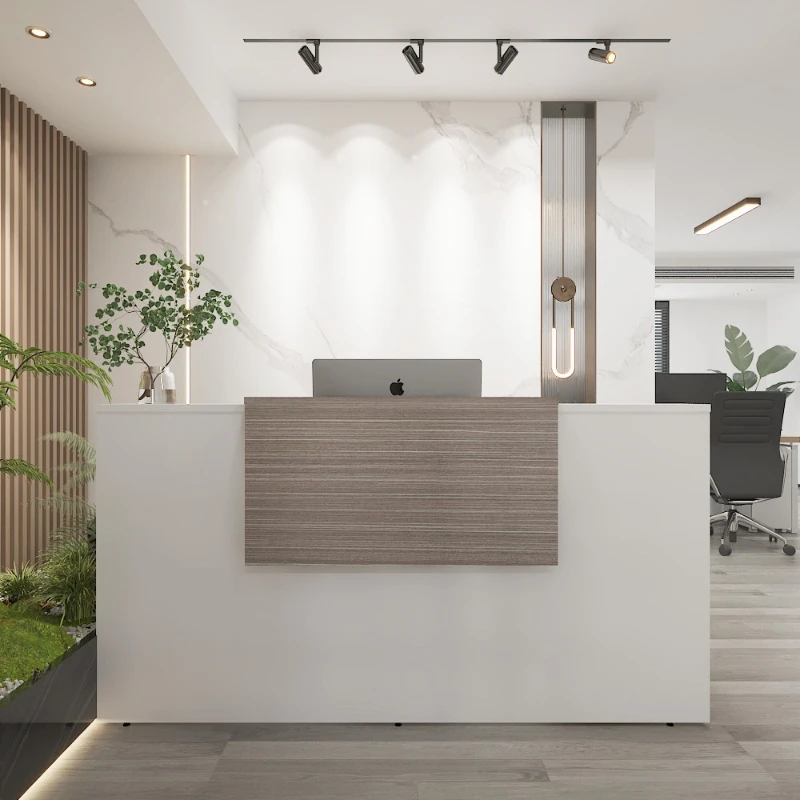 

Modern Store Reception Desks Pulpit Table Beauty Simple Reception Desks Checkstand Artificial Board Furniture Receptie MHJDT