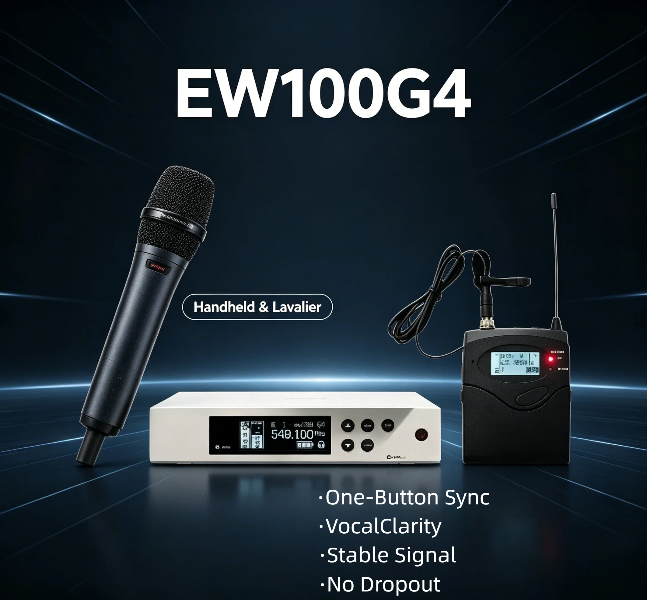 2026 Latest EW100G4 UHF Wireless Handheld Microphone System Professional Conference Speech Performance Guide Audio Kit