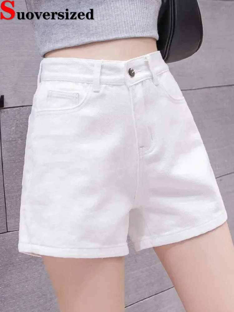 

Summer A-line Denim Shorts Fashion Classic Women's Baggy Vaqueros Korean Streetwear Cowboy Pants Vintage High Waist Cortos Jeans