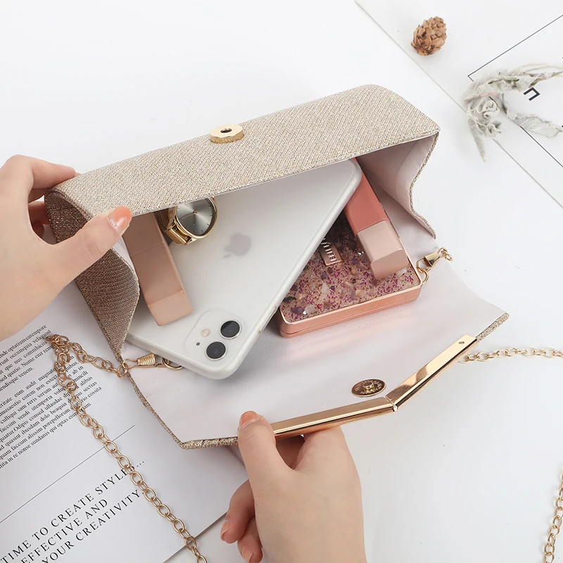 High Quality Fashion Evening Wedding Texture Hardware Trim Strip Print Dinner Clutch Purse Party Bag