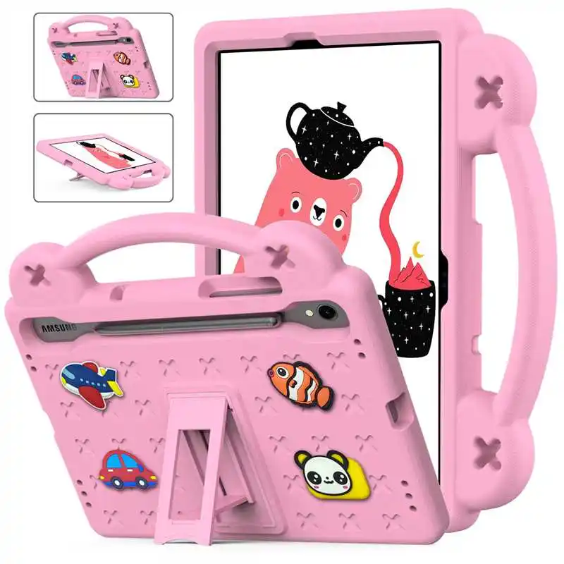 Cute Cartoon Pattern Childproof Drop-Resistant Tablet Case For Samsung Galaxy Tab S8 Plus S7 FE Pretty Design Kids Case