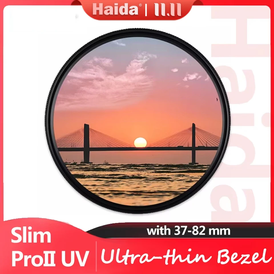 Haida Slim PROII Multi-coating UV Filter for Camera Lens Protective with 37/39/40/40.5/43/46/49/52/55/58/62/67/72/77/82mm