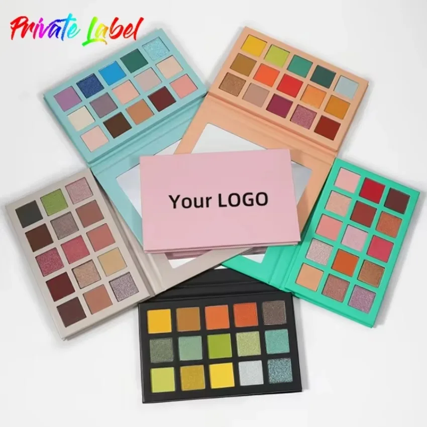 

Private Label DIY 9/15/18 Colors Glitter Shimmer Matte Eyeshadow Palette Long Lasting Pigmented Makeup Custom Bulk