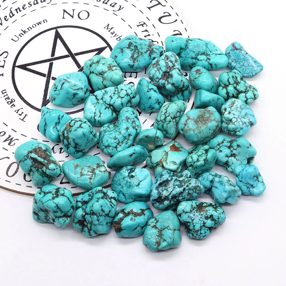 Geen Turquoise Stones Crystals Reiki Healing Raw Rock Gravel Tumbled DIY Jewelry Set Beads Aquarium Gemstone Room Home Decor