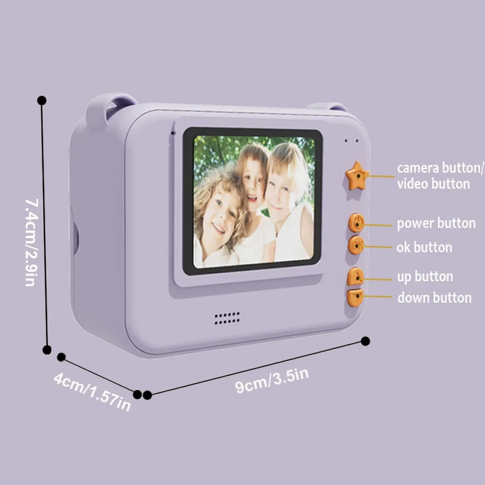 Crianças câmera impressão instantânea presentes de aniversário de natal para 3-12 anos de idade meninos meninas brinquedos para crianças de 3 a 10 anos com 3 rolos de papel de impressão