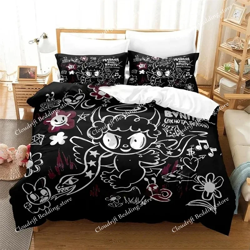 Karol G New Album Cover Manana Sera Bonito Bichota 2 Bedding Set Cartoon Anime three-piece Set Teenager Bedroom Duvetcover Sets