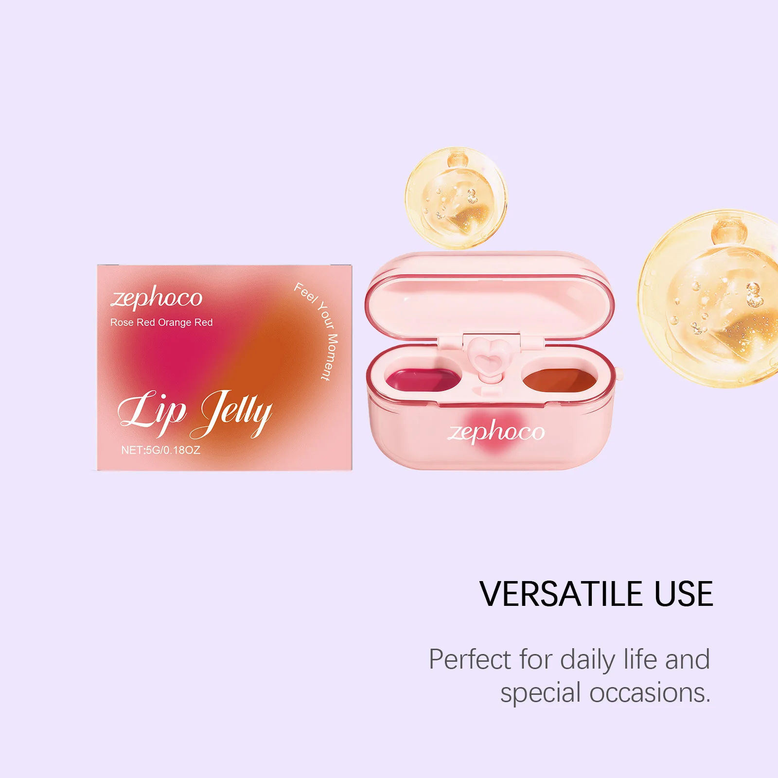 Two-Color Jelly Lip Gloss Plumping & Moisturizing Long Lasting Smooth Lip Makeup Cosmetics Shiny Lip Oil Lipstick