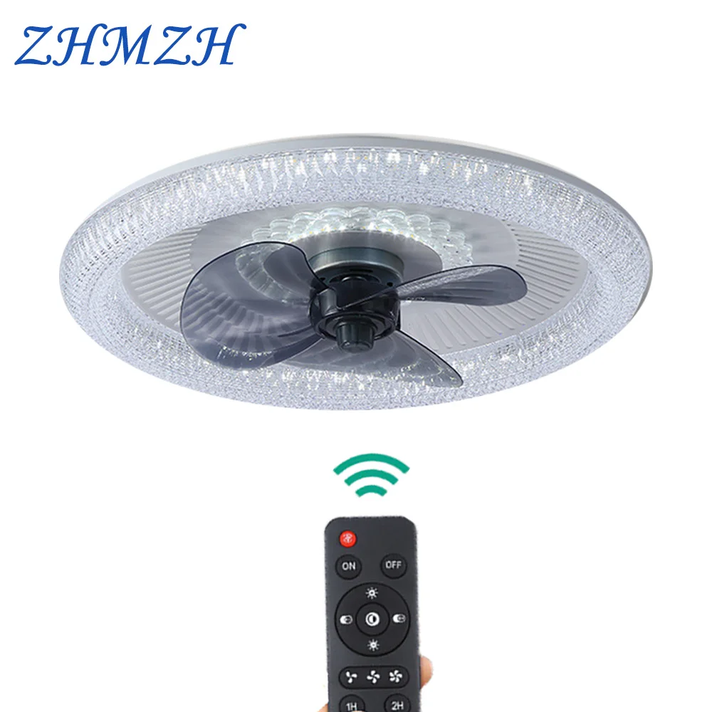 

72W LED Ceiling Lamp With Fan AC220V Pink White Wabi-sabi Style Chandelier Stepless Dimming Remote Control For Living Room