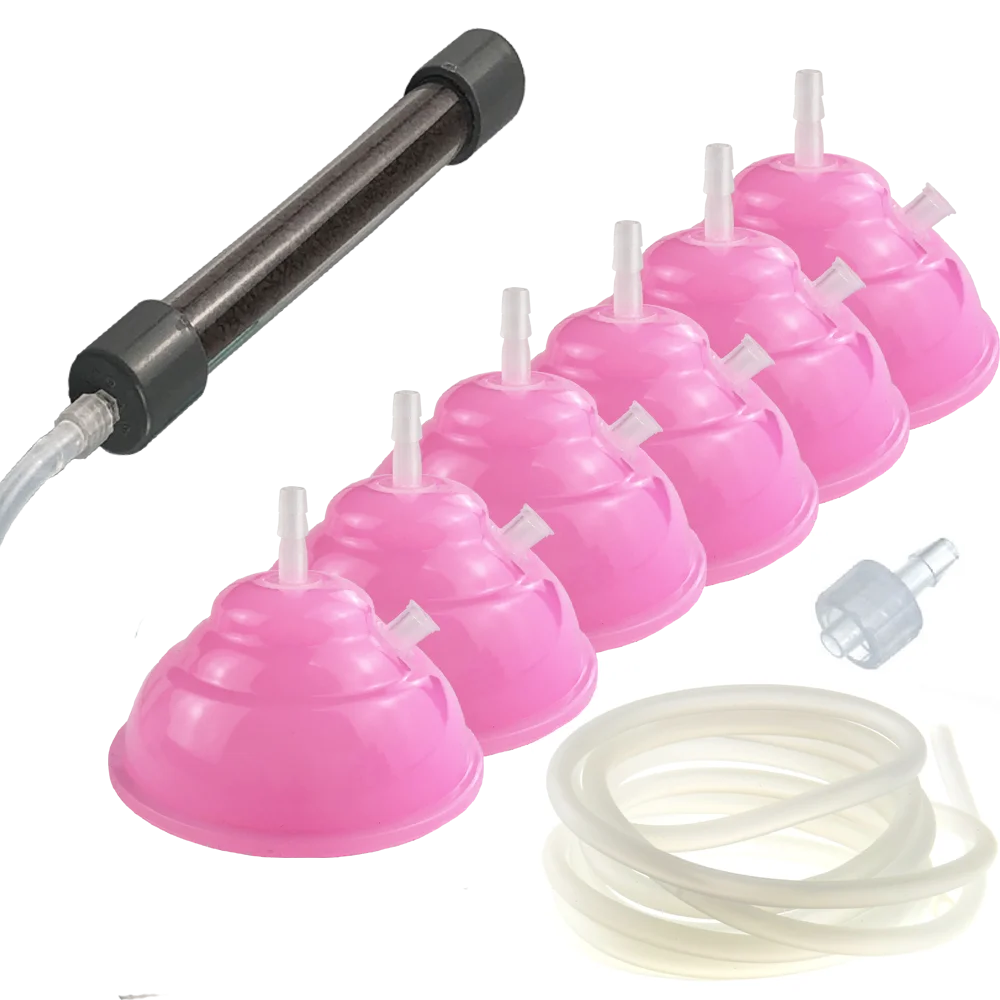 Ventouses O3 en silicone souple, 2 pièces/lot, avec ports d'entrée et de sortie d'ozone