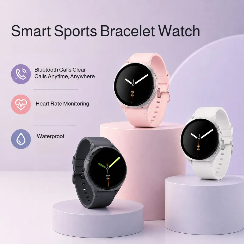 

Women's smart sports bracelet watch, can make Bluetooth calls and has waterproof heart rate monitoring