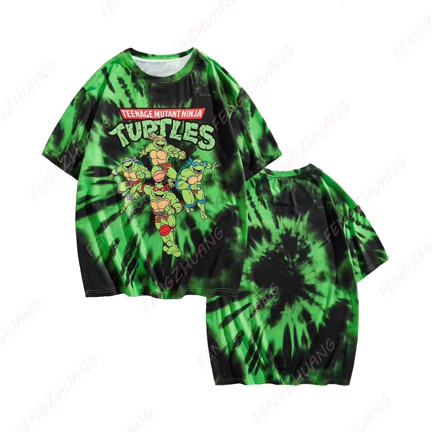 

2025 Men and Women Teenage Mutant Ninja Turtles Fashion Casual Cartoon Print Oversized T-shirt 2024 Summer Casual T-shirt Top
