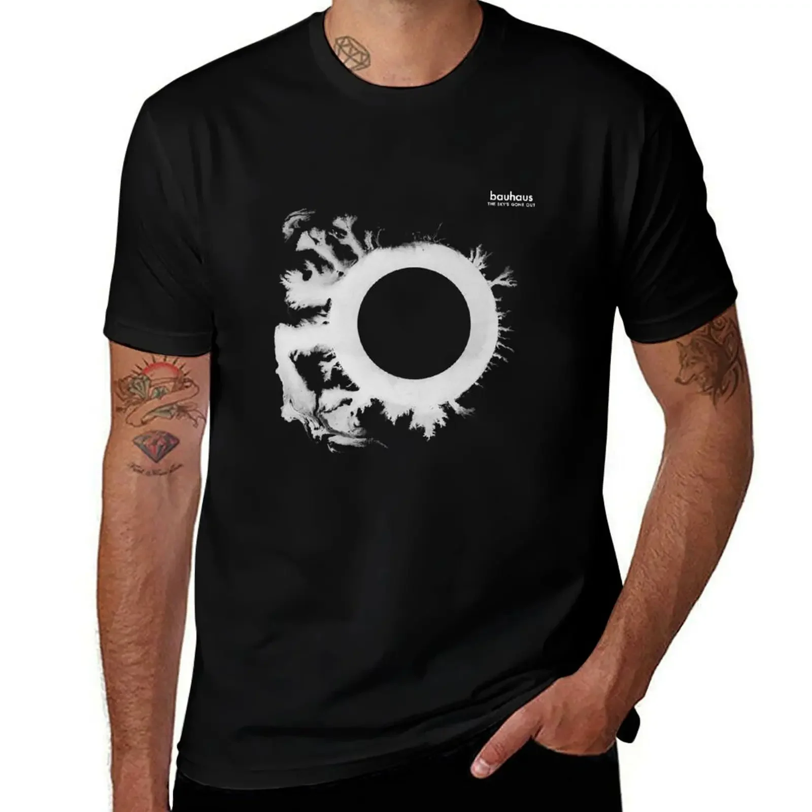 Bauhaus the sky's gone out post punk 80s retro black and white artwork T-Shirt luxury designer slim fit t shirts for men