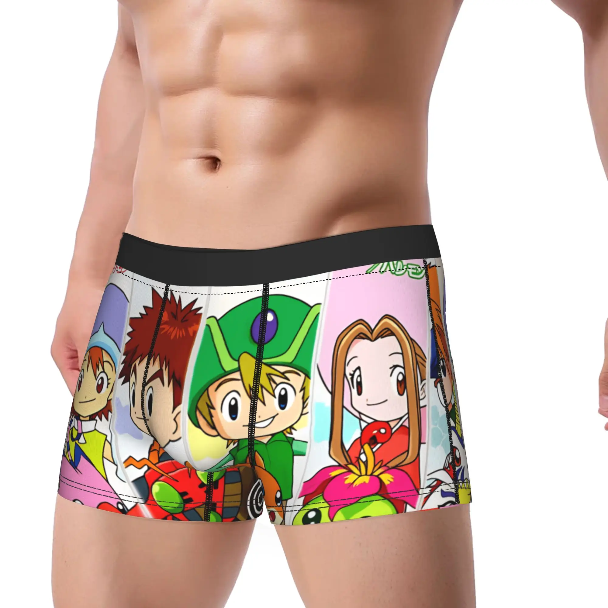Digimon Adventure Eight Vertical Panels With Digi Crest Full Team Underwear  Sexy Soft Panties Customs Boxer Brief