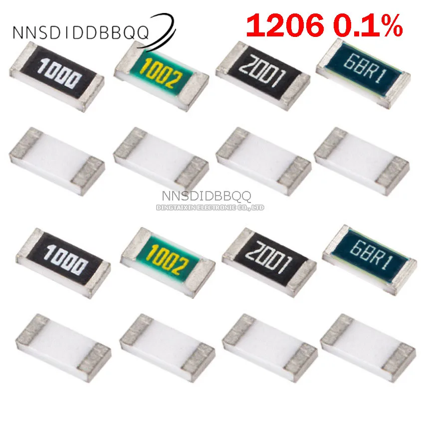 20PCS ตัวต้านทาน SMD 1206 0.1% SMD 1R ~ 1M 1 10 100 150 220 330โอห์ม1K 2.2K 10K 100K 0R 1R 10R 100R 150R 220R 330R 1M