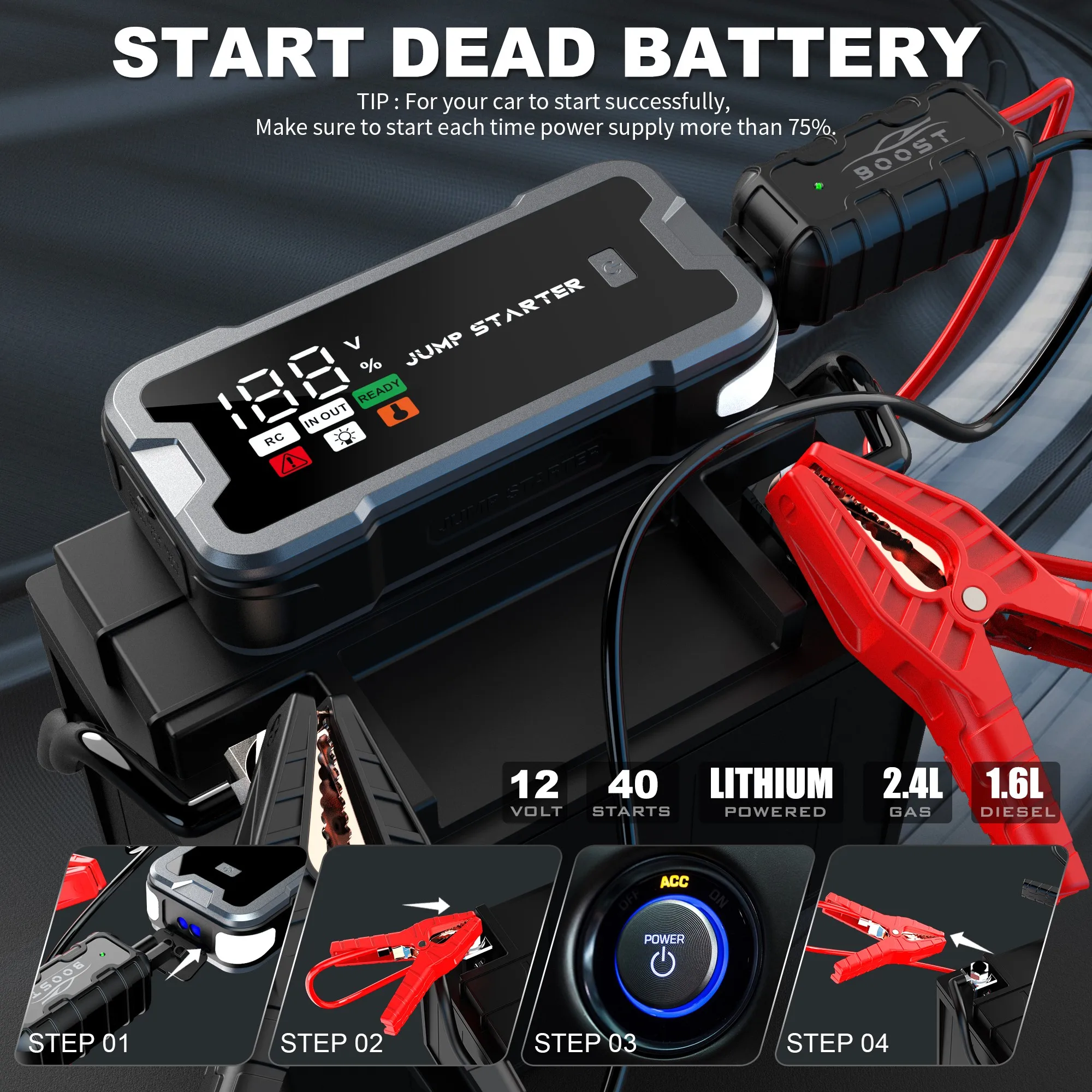 12V 24V Heavy Duty Jump Starte - Jump Starter 24V Heavy Duty recension och pris