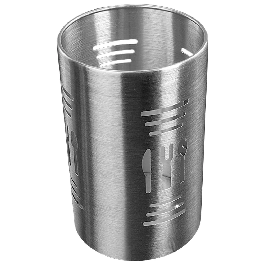 

Stainless Steel Cutlery Holder Chopstick Tube Cage Scissor Clip Storage Box Silver Spoon Draining Basket Large Capacity Kitchen