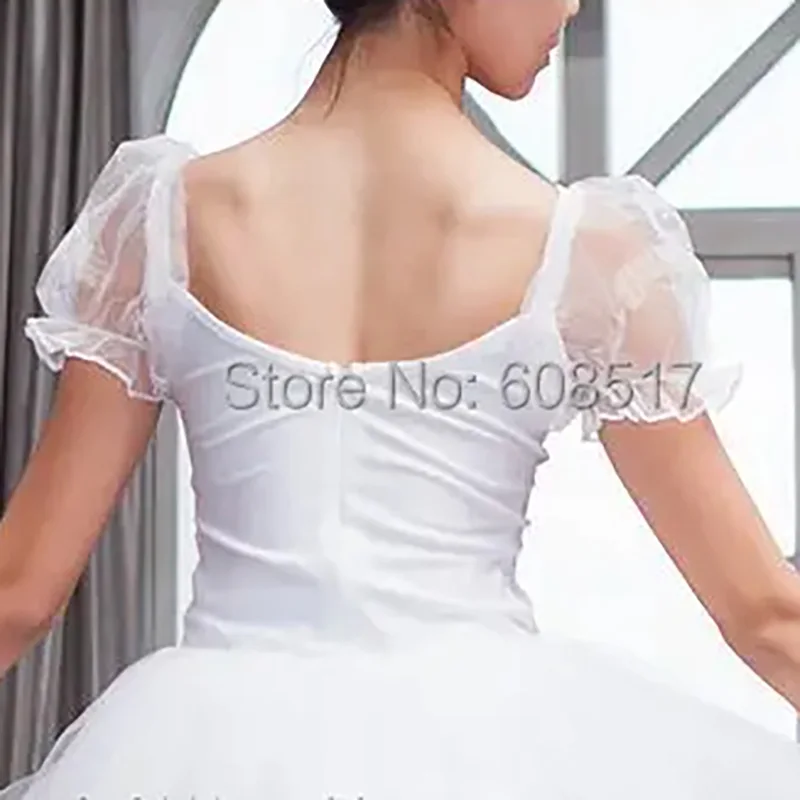 New Adult Ballet Dance Dress White Veil Tutu Dress Swan Lake Dance Wear Performance Ballet Leotard Women Professional Long Skirt