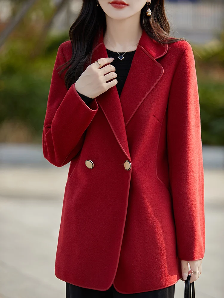 

Autumn and winter new suit collar imitation wool double-sided intimate women's jacket fashionable top [no returns allowed]