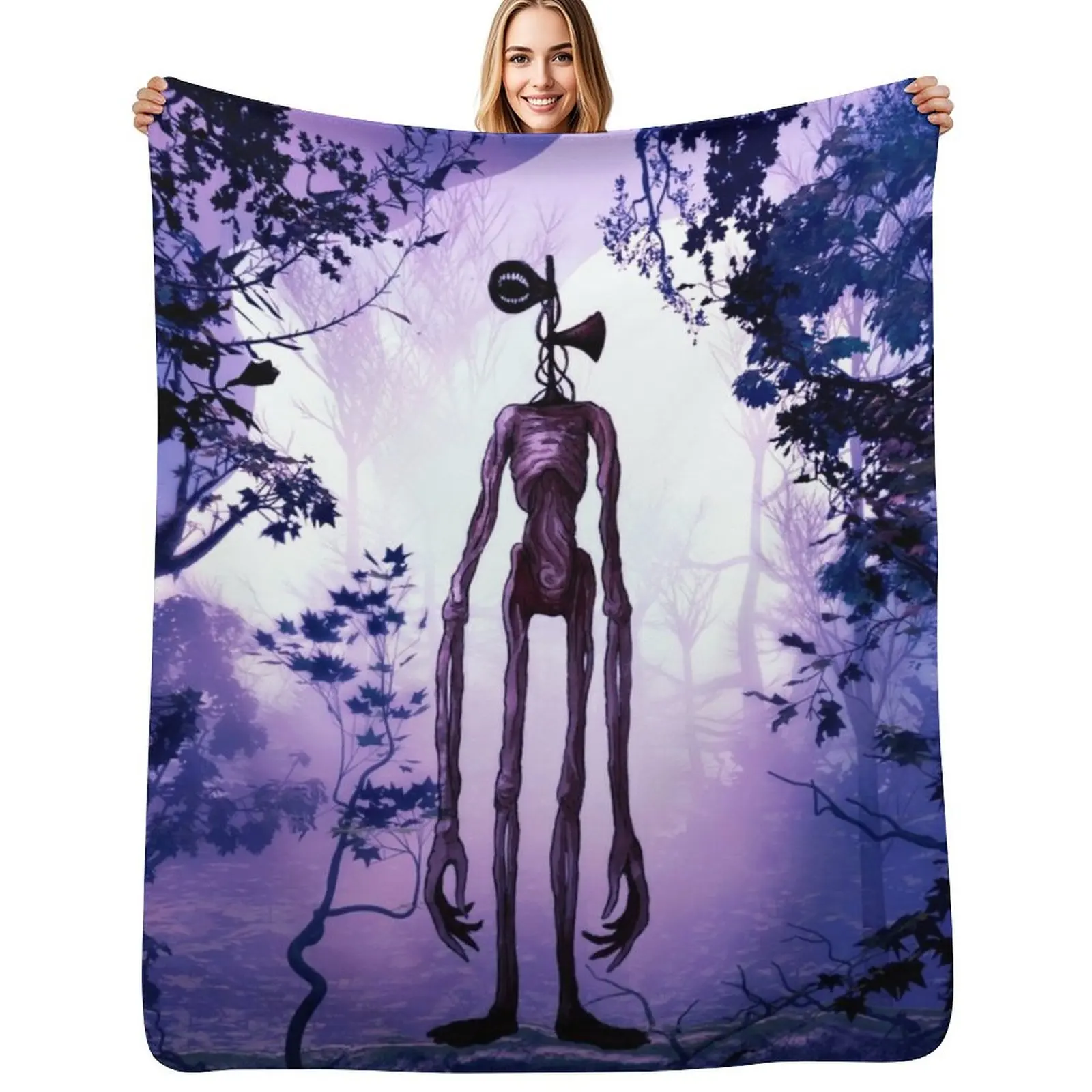 

Голова сирены в фиолетовом фоне ужасов, одеяло, летнее постельное белье, роскошные одеяла, свободные зимние одеяла