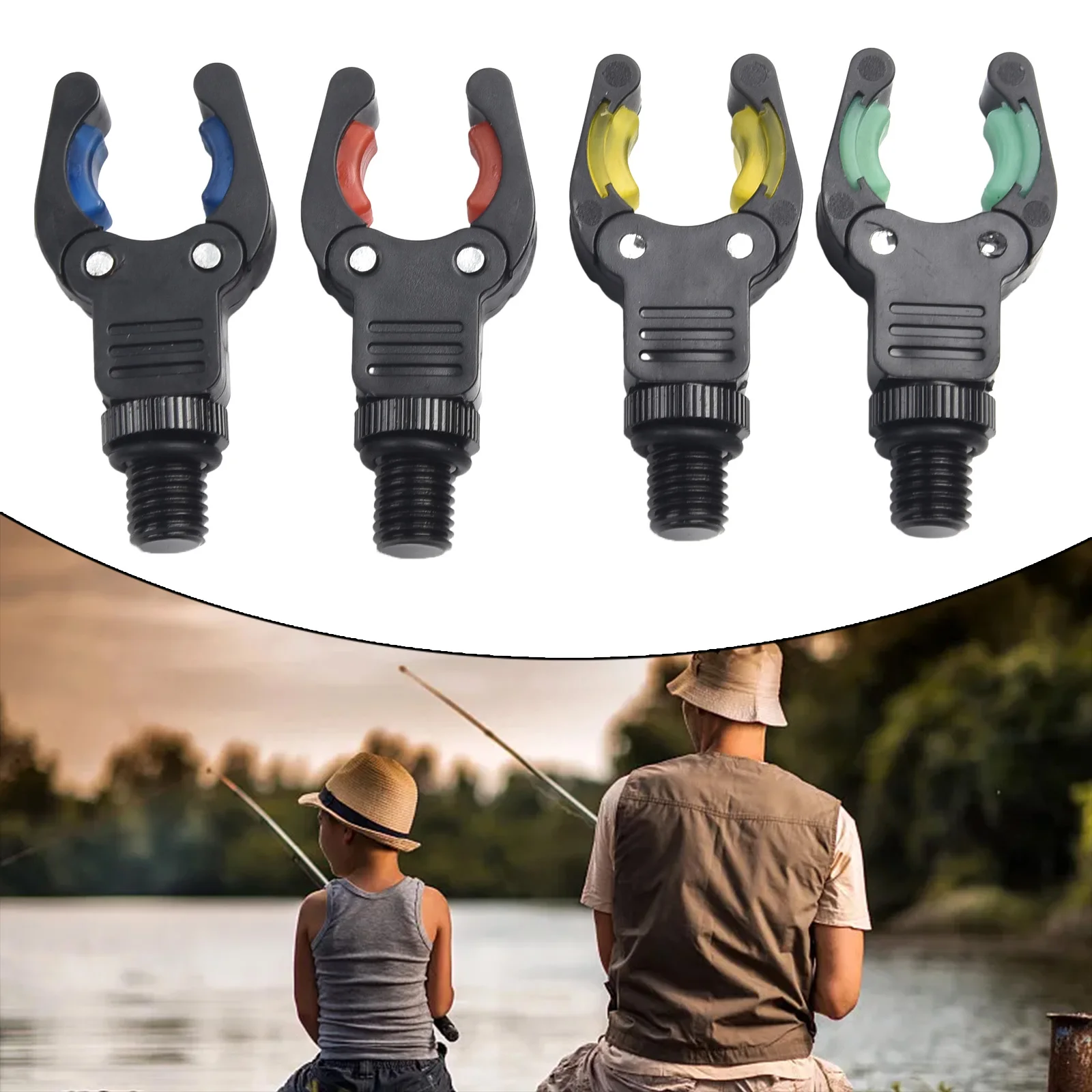 4pcs Carp Fishing Rod Rest Head Gripper With Silicone Gasket Luminous Function Rest Head Tackle Gripper Rest Gripper Rod Grips