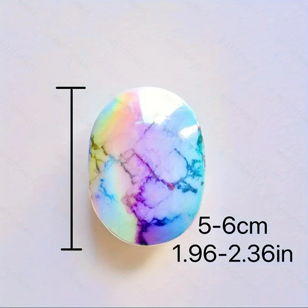 Multicolor Natural Howlite Palm Stone Crystal - Polished Free Form Aura Crystal for Ornament Decorative, Ideal Gift