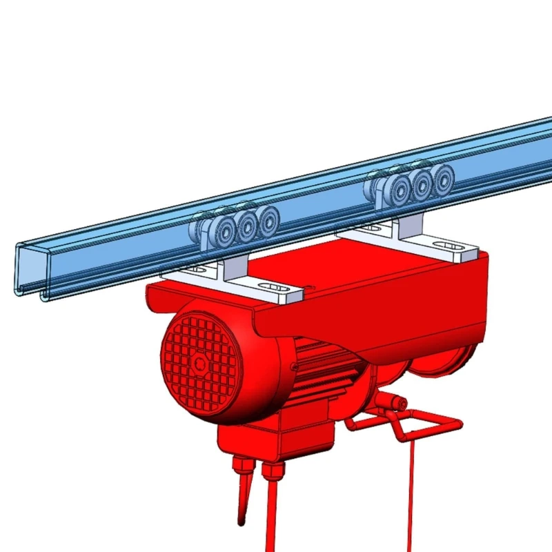 Heavy Duty Wheel Trolley Assembly Pulley Track Stable Performances,540lbs Weight Capacity Double Directional Movements