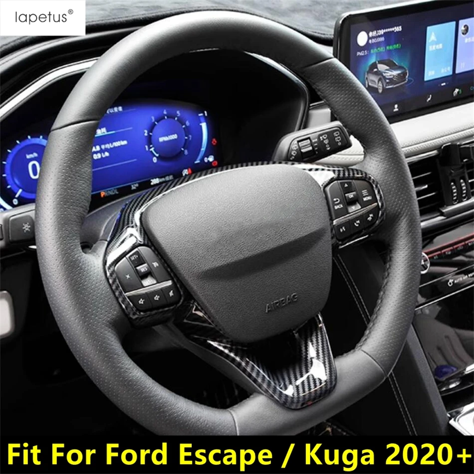

Car Steering Wheel Frame Panel Decoration Cover Trim For Ford Escape / Kuga 2020 - 2024 ABS Carbon Fiber Interior Accessories
