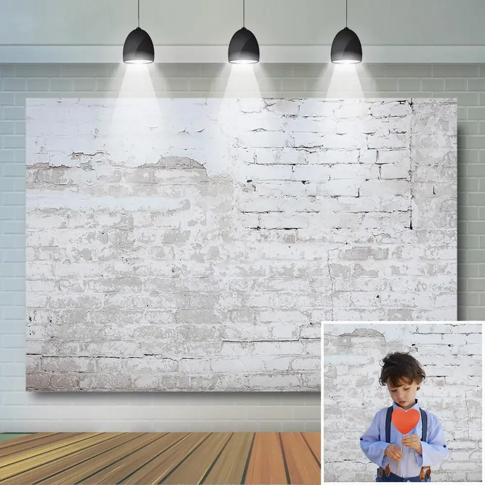 White Brick Wall With Photography Backdrop Video Game Live Streamer Background Baby Birthday Cake Smash Photo Background