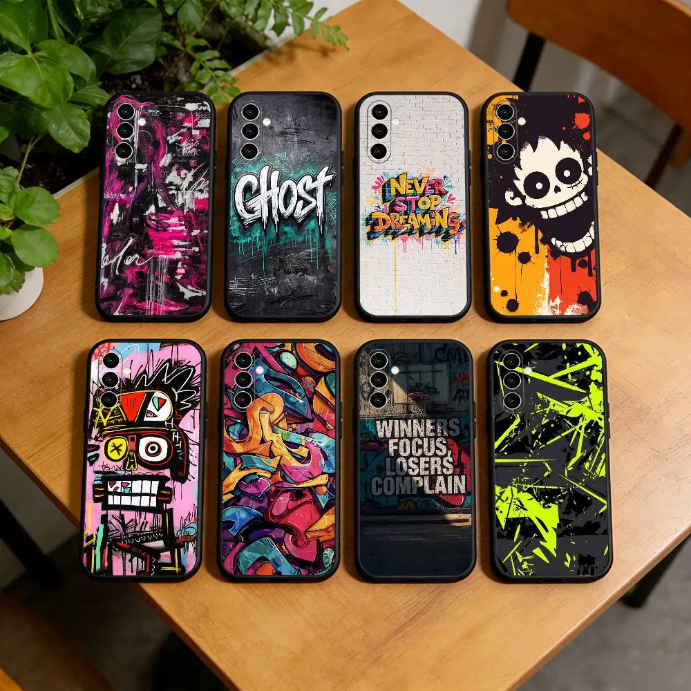 

G-Graffiti Art Cool Thing Phone Case For Samsung Galaxy A73,A72,A71,A70,A53,A52,A51,Others Soft Black Cover