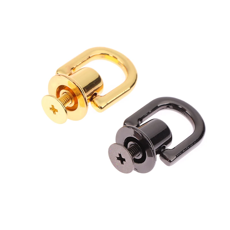 2PCS Hardware Parts D-shaped Ring Bag Side Clip Buckles Retro Metal Double D Buckle Handbag Chain Handles Connector Bag Strap