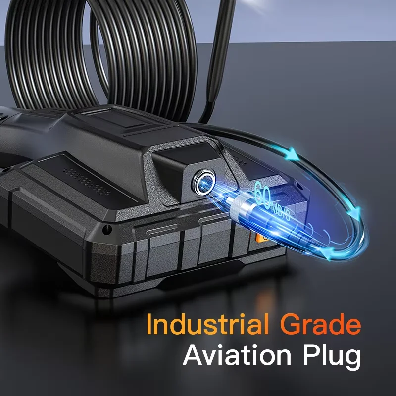 8mm 5in 360° 1080P Dual Lens Piping Automotive Controlled Industrial Rotary Endoscope Inspection Tools Camera Rotation For Cars