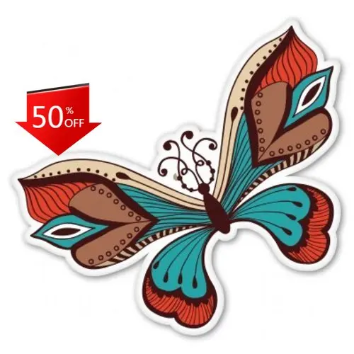 

Butterfly Colorful Funny Window Boat Laptop Truck Decoration Trendy Unique Cool Vintage Retro