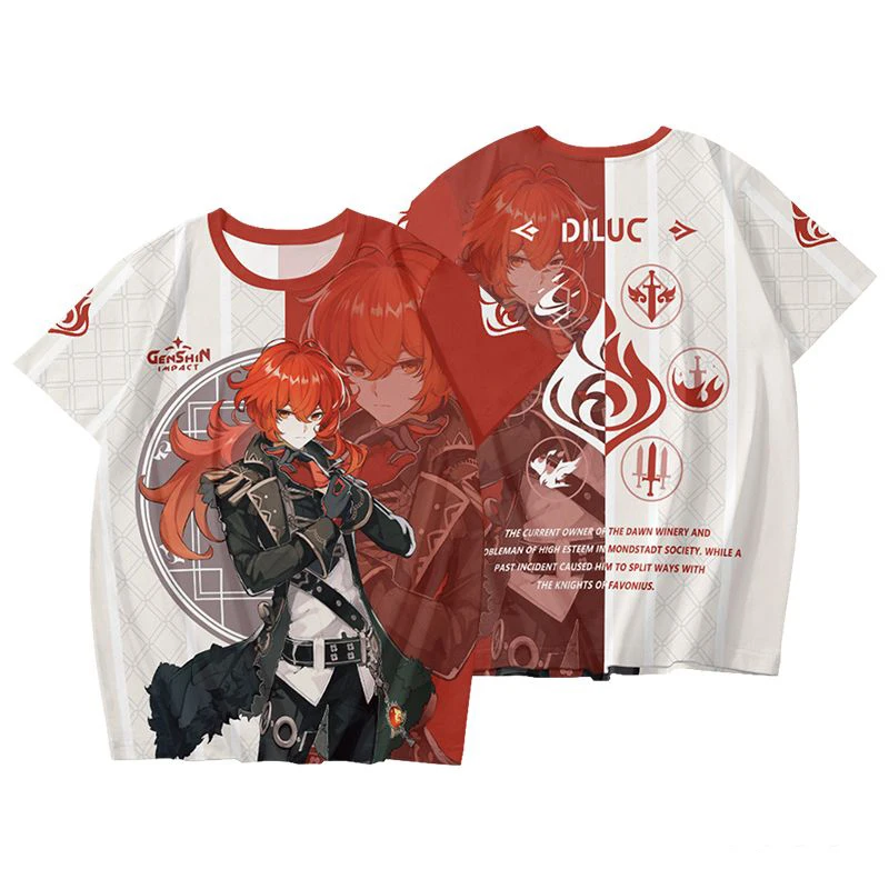 Anime Genshin Impact Role Playing T-Shirts 3D Print Men Women Short Sleeve T Shirt Oversized Harajuku Y2k Tops Tees Man Clothing
