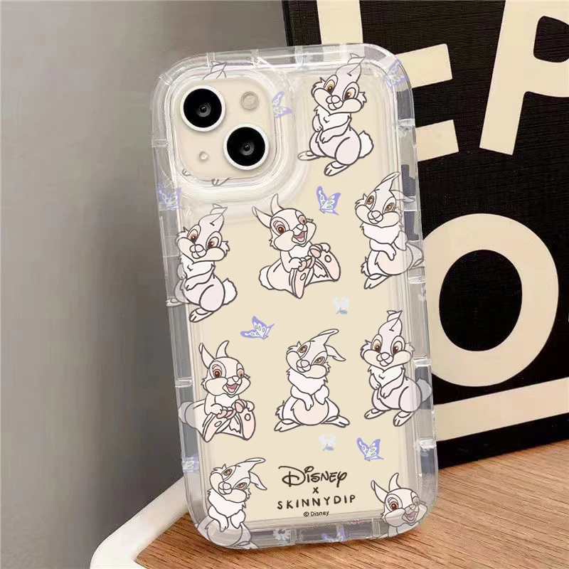 Disney Animal Cute Dog Rabbit Case For iPhone 16 15 14 13 12 11 Pro Max XS X XR 8 7 Plus SE 2020 Shockproof Clear Silicone Cover