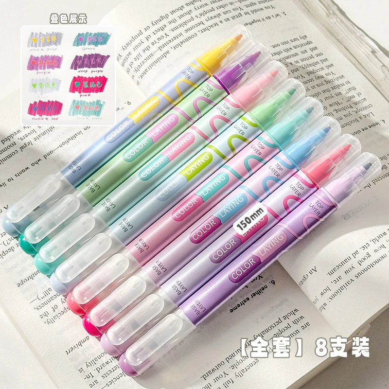 8 Color Diy Graffiti Outline Marker Pen Double Line Outline Art Pen Marker Pen Highlighter Scrapbook Bullet Diary Poster Card