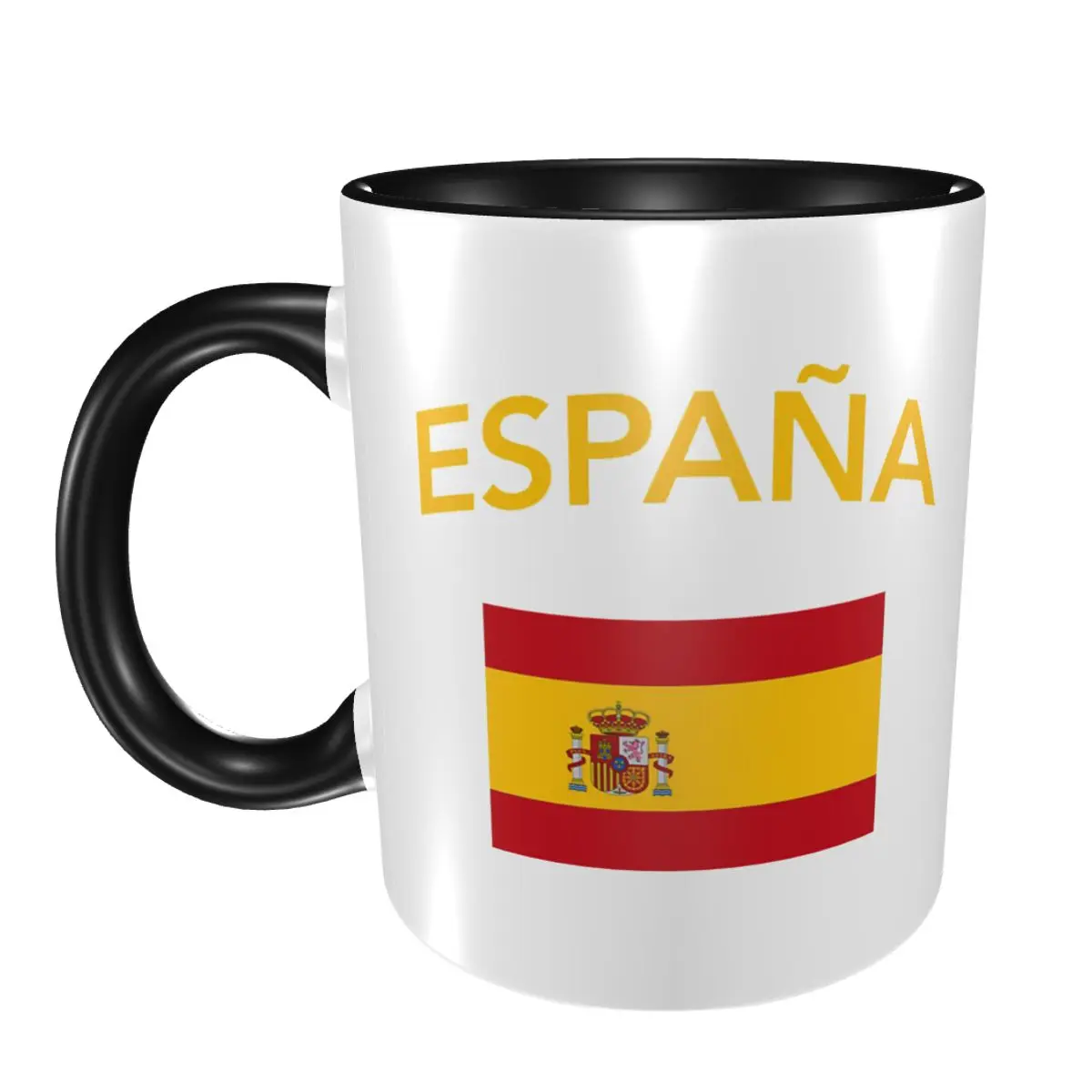

Кружка с испанским флагом Испании, забавные керамические кофейные чашки, чайные кружки, чашка для молока, посуда для напитков, подарки для женщин и мужчин