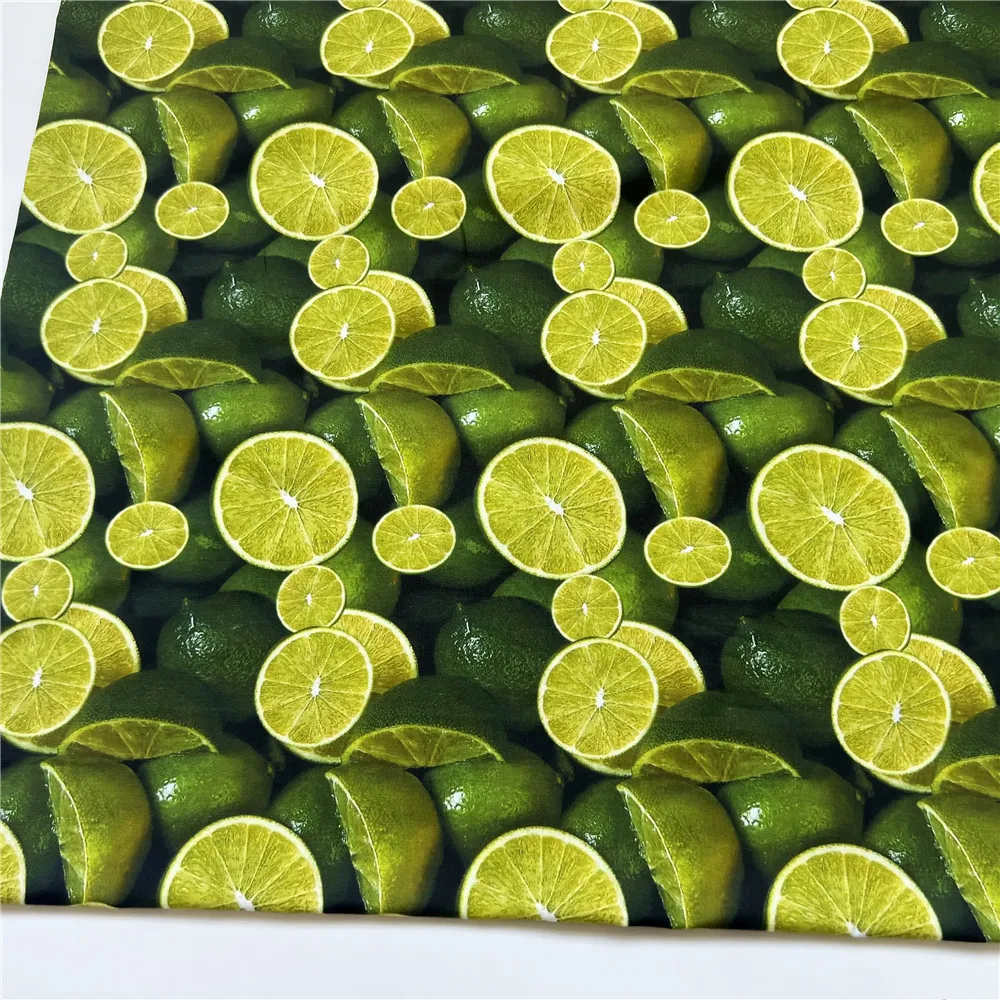 Summer Green Lemon Cotton Fabric for Kids Clothes Home Textile Slipcover Sewing Quilting DIY Needlework Material