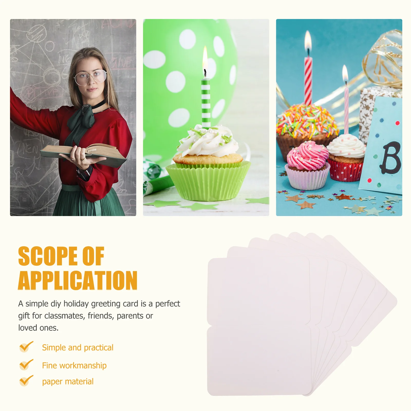 

50pcs Blank Kraft Vintage Diy Message Cards For Party Festival Gift Greeting Card Bulk Folding Blessing Card Kraft Paper Gift