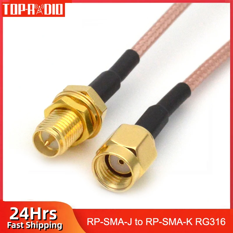 RP SMA Female to RP-SMA Male Connector RG316 Extension Cable Bulkhead Connector RF Coaxial Jumper Pigtail For Radio Antenna