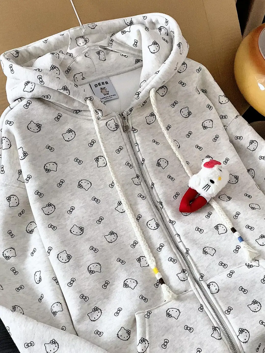 

Комплект: Утепленная флисовая толстовка с капюшоном для женщин, свободного кроя, осенне-зимняя, теплая, в корейском стиле, на молнии