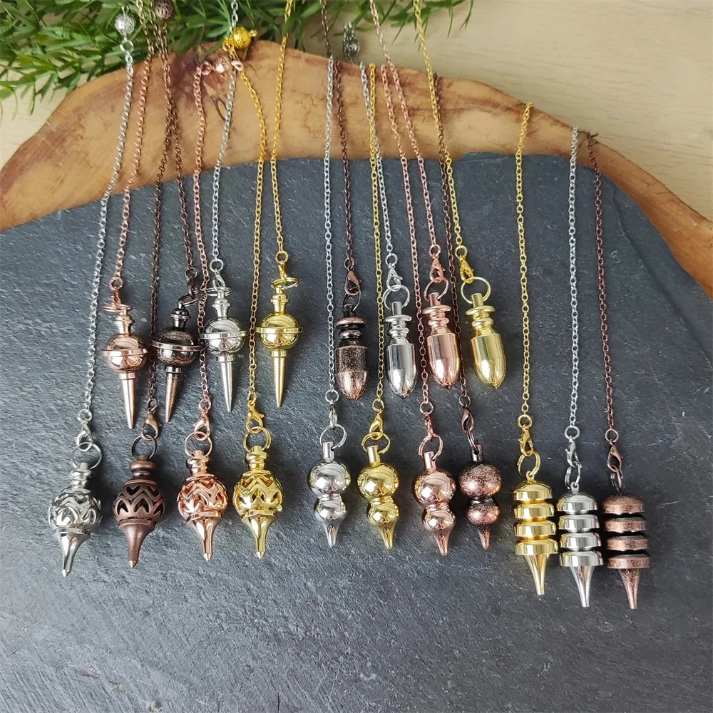 Cone 100% Copper Brass Metal Pendant Pendulum for Divination Dowsing Reiki Healing Egyptian Isis Pendulos Professional  A001