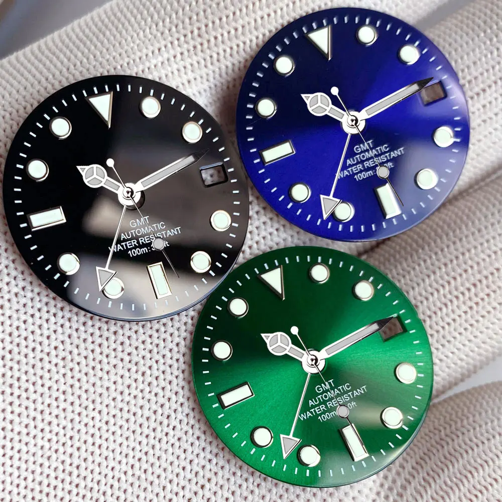 

NH34 Watch Dial Face Luminous MOD Accessories 29mm Hands Fit for NH34A GMT Automatic Men's Watch Date Luminous Black Orange