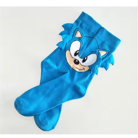 Women's Long Socks Hot Game Sonic Warm Socks Men And Women Invisible Casual Knee-High Cartoon Cotton Antiskid Unisex Sock