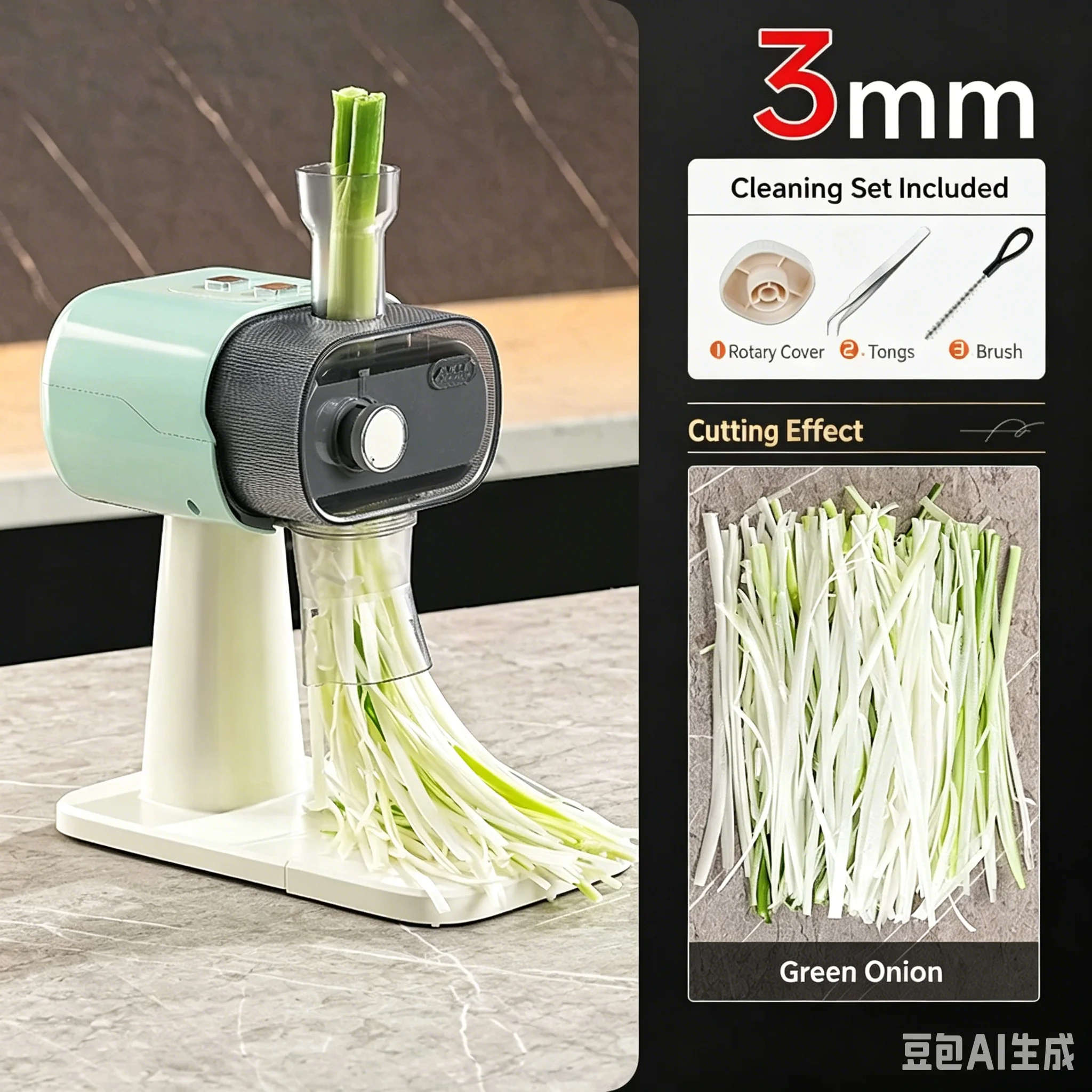 Cortador de Verduras Multifuncional, Máquina Eléctrica Totalmente Automática para Cortar Cebolla Verde, Rebanadora Eléctrica de Cebolla, Chile y Frijoles para Restaurantes