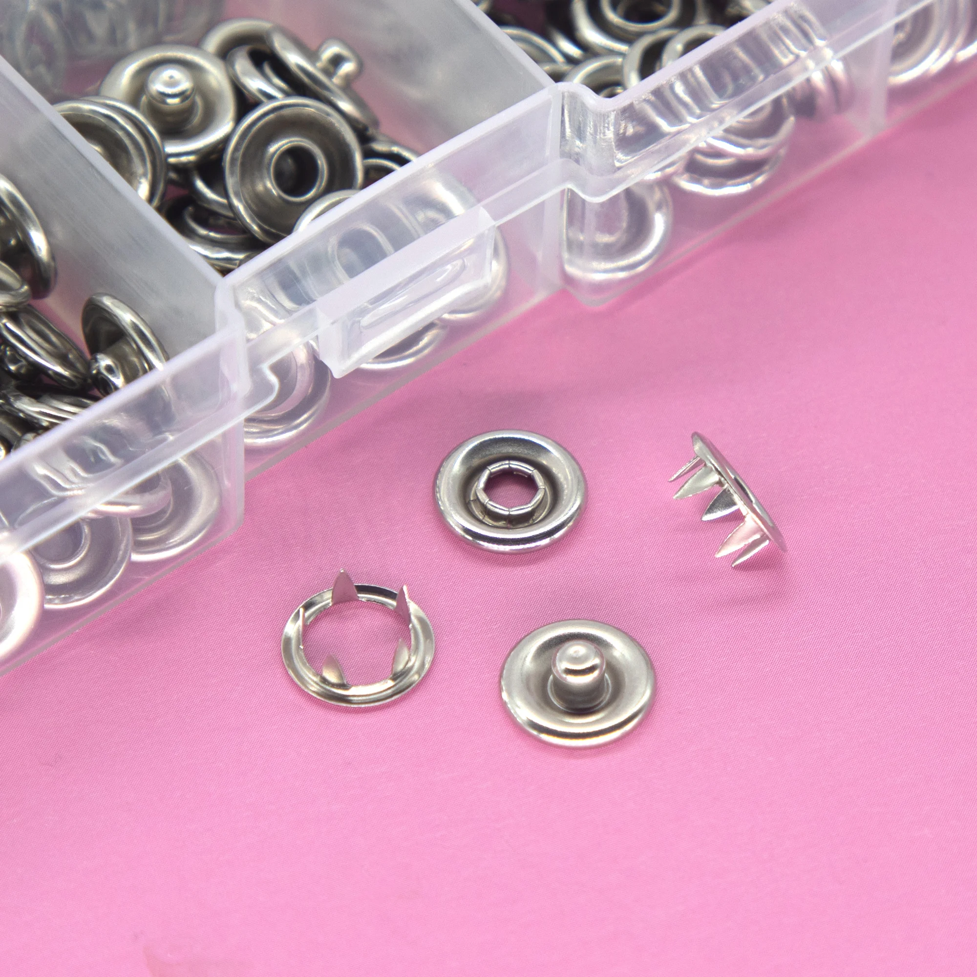 50 Sets Snap Fasteners Kit Tool, Metal Snap Buttons Rings with Fastener Pliers Press Tool Kit for Clothing Sewing