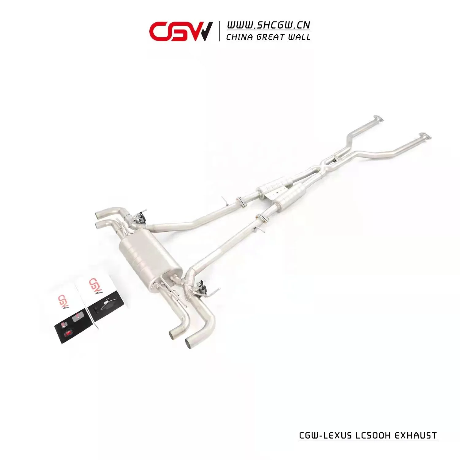 CGW Plug and Play Sound Exhaust Tip Muffler Piping with Electric Valves for LC500H 3.5L 2018+ - view 3