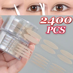 2400PCS Invisible Lace Eye Lift Strips Self-adhesive Double Eyelid Sticker Beige Double Eyelid Tapes Clear Eye Tapes Makeup Tool