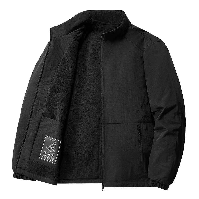 

Mens Hooded Jackets Outdoor Fleece Coat Casual Windbreaker Thick Warm Coat Jacket Fashion Parkas Fleece Coats Men Puffer Jackets